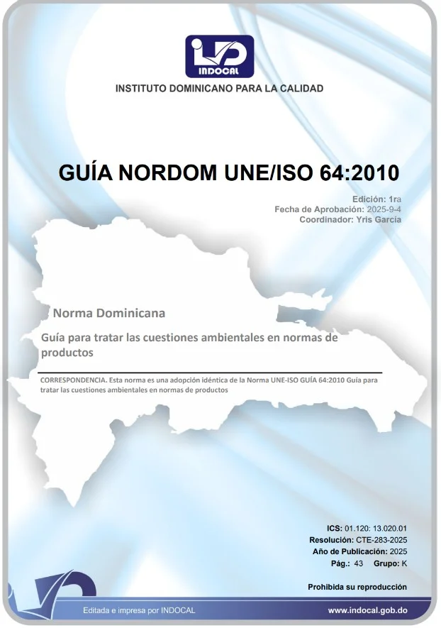 GUÍA NORDOM UNE/ISO 64:2010 -GUÍA PARA TRATAR LAS CUESTIONES AMBIENTALES EN NORMA DE PRODUCTOS