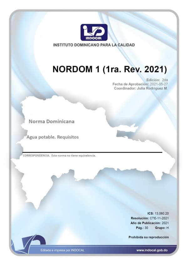 NORDOM 1 - AGUA POTABLE. REQUISITOS. (1RA. REV. 2021)